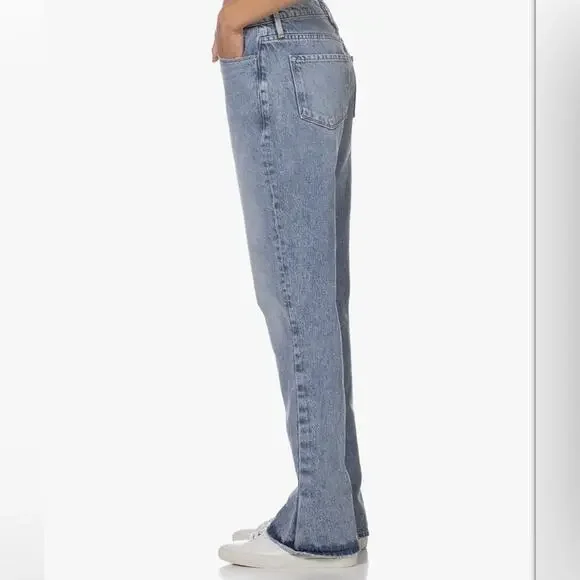 Frame Denim Le Drew Loose Fit Straight Jeans in Cascade Blue Size 30